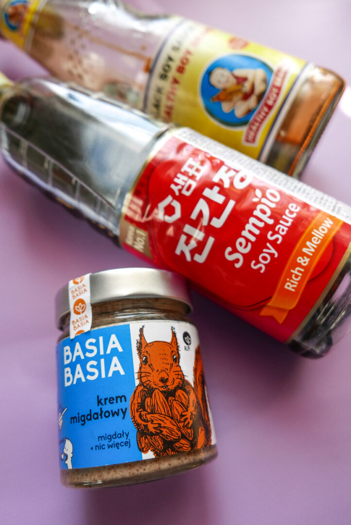 masło orzechowe Basia Basia oraz sosy sojowe